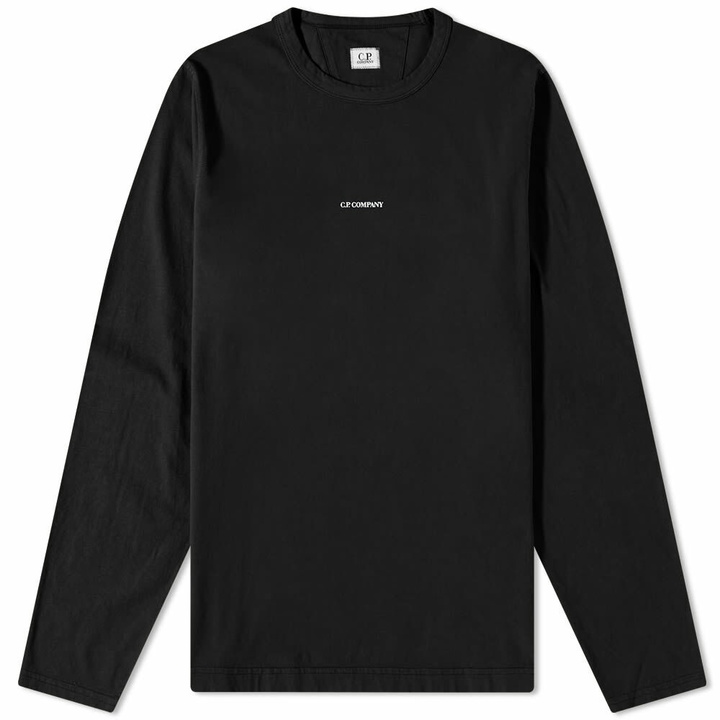 Photo: C.P. Company Men's Centre Logo Long Sleeve T-Shirt in Black