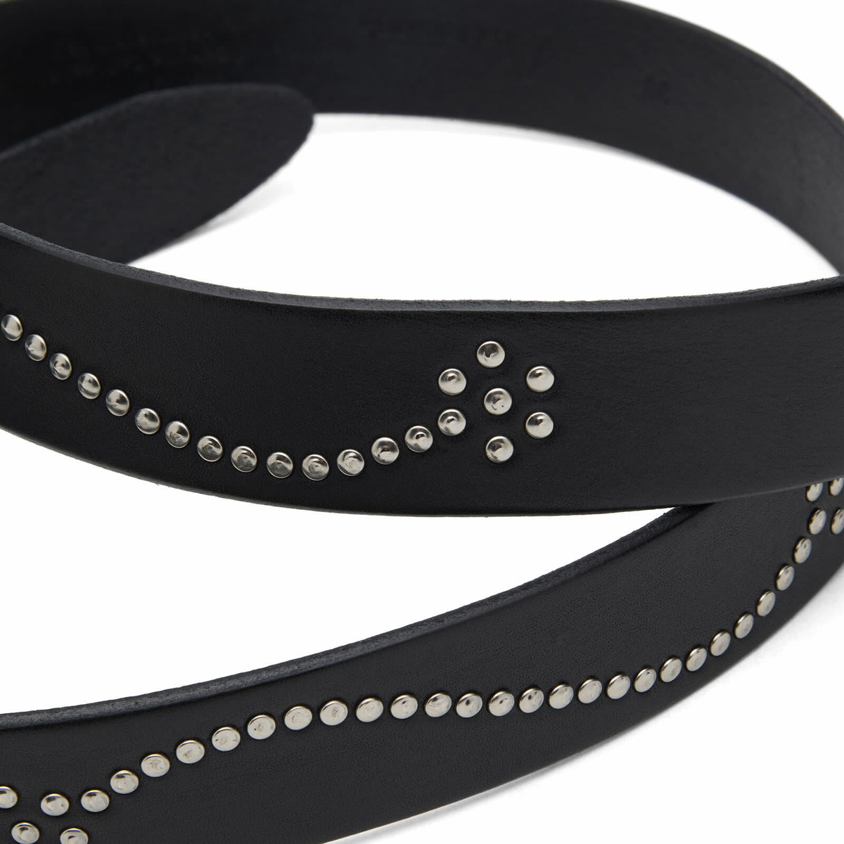 Anderson's Men's Andersons Narrow Stud Trimmed Leather Belt in Black