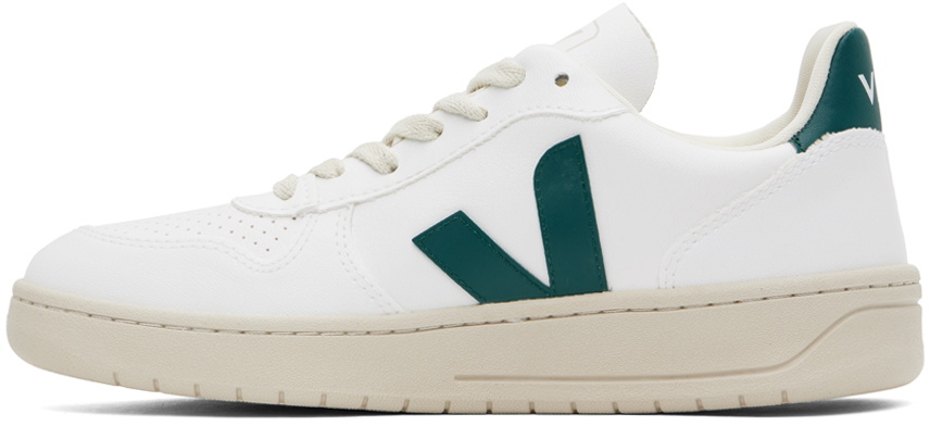 VEJA White & Green V-10 Sneakers VEJA