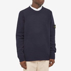 Stone Island Men's Lambswool Crew Neck Knit in Navy