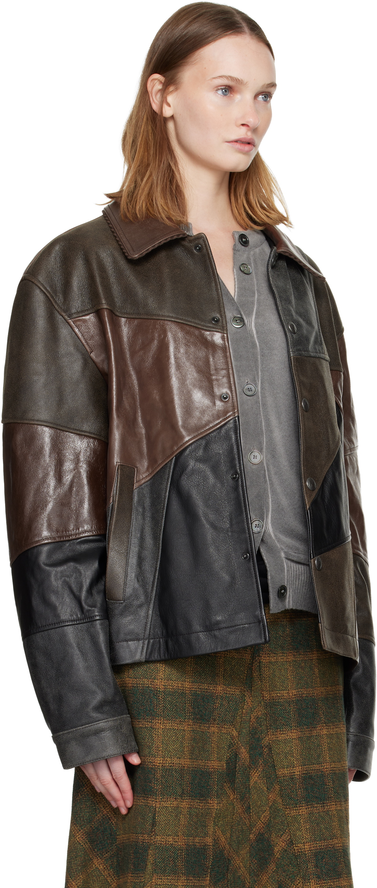 Andersson Bell Black & Brown Patchwork Leather Jacket