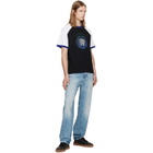 Versace Black & White Printed Cotton Jersey Regular T-shirt