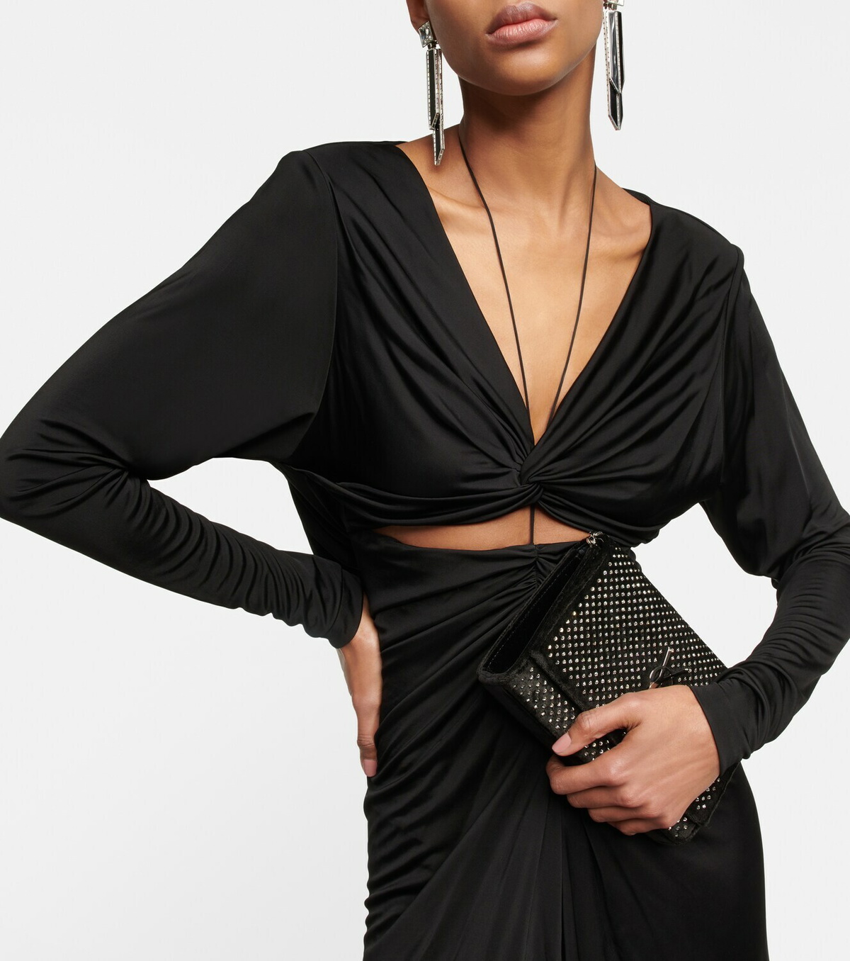 ysl cut out dress Saint Laurent by Anthony Vaccarello - Black Women Formal Zip closure on the side SAINT LAURENT - Pink cut-out