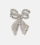 Self-Portrait Bow crystal-embellished earrings
