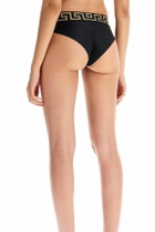 VERSACE bikini bottom with greek border Black