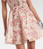 Zimmermann Matchmaker floral linen and silk minidress