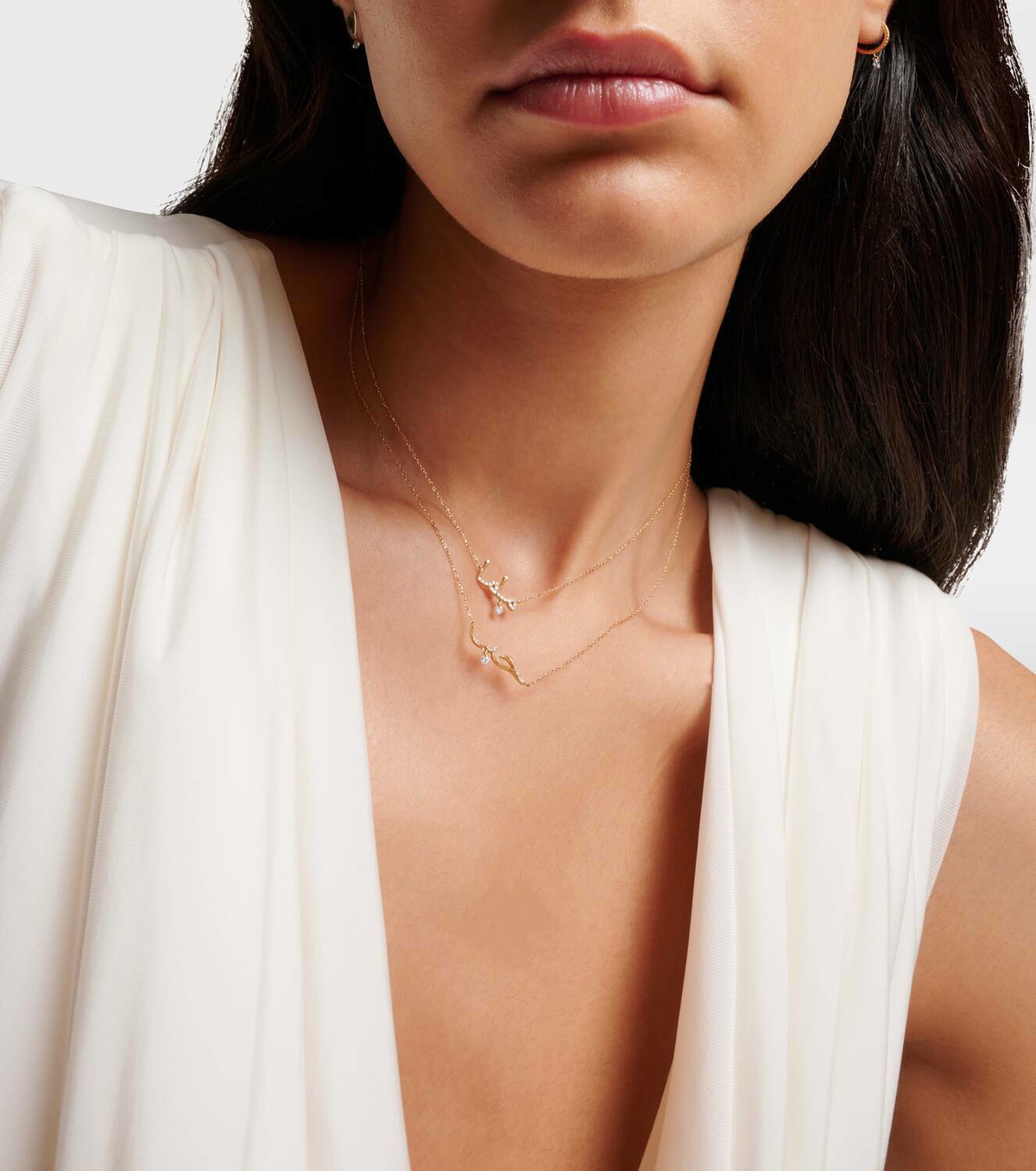 Persée 18kt gold necklace with diamonds