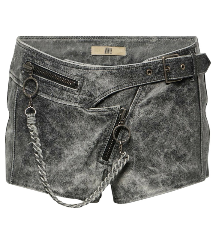 Photo: KNWLS Nihil Moto low-rise leather shorts