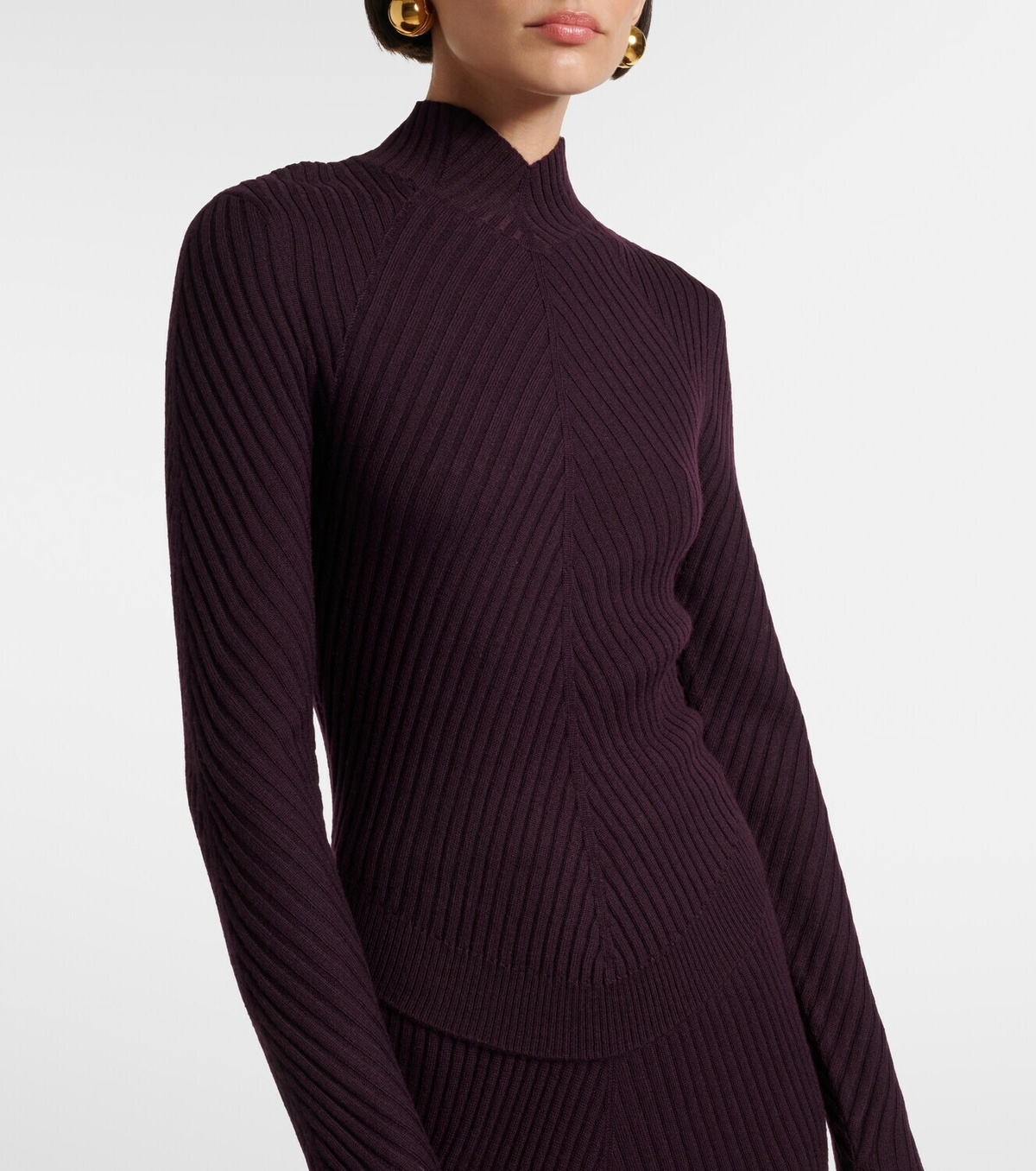 Victoria Beckham Ribbed-knit wool turtleneck top