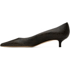 Jimmy Choo Black Amelia 35 Crackled Leather Heels