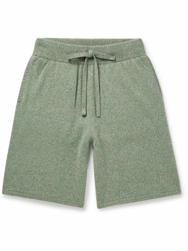 Photo: The Elder Statesman - Straight-Leg Cashmere Drawstring Shorts - Green