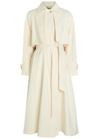 Herno Belted Woven Trench Coat Off White