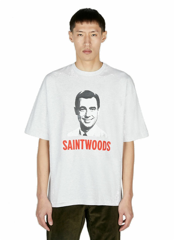 Photo: Saintwoods - Logo Print T-Shirt in White