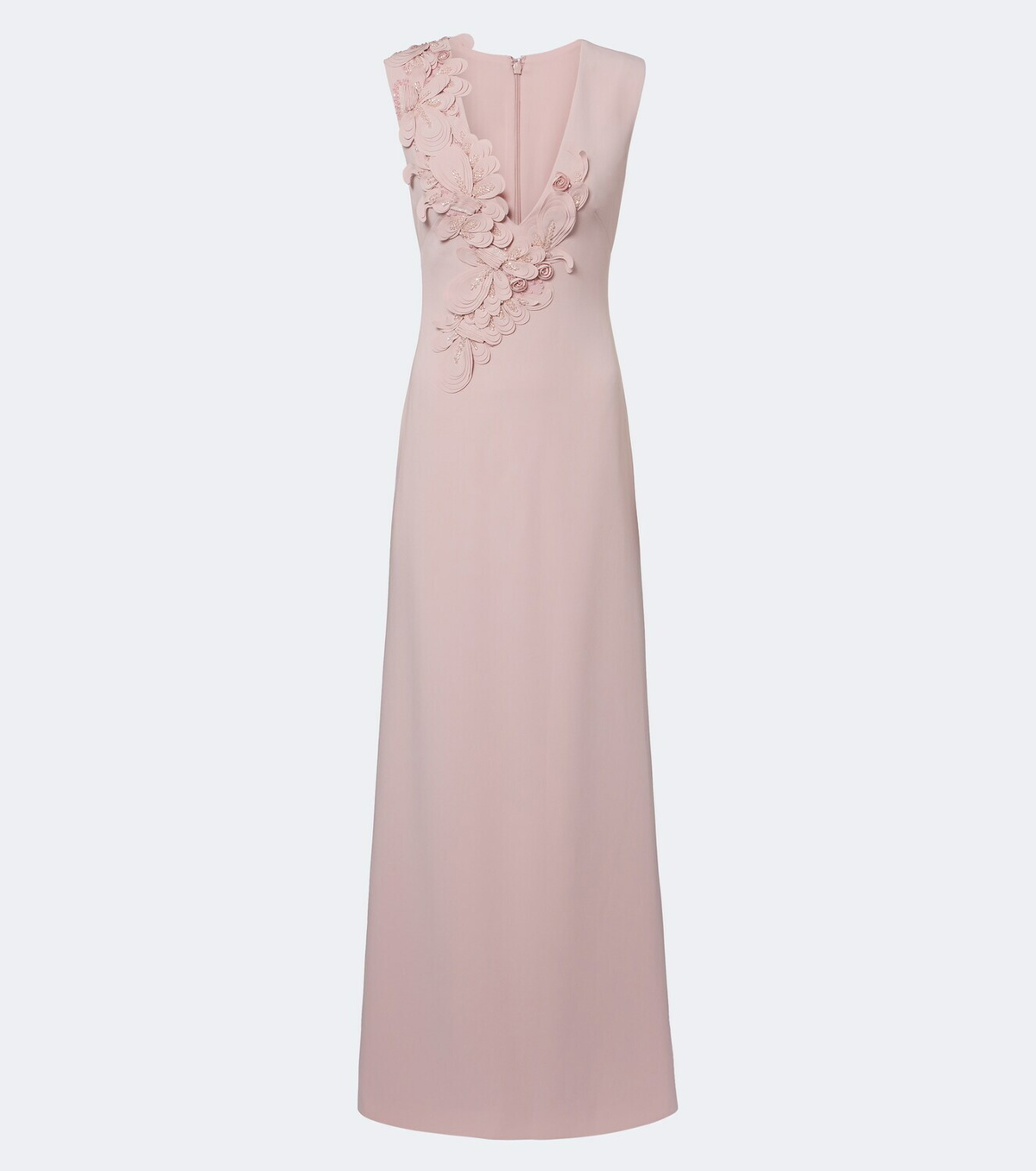 Costarellos Jevi embellished floral appliqué crepe gown