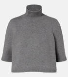 Alaïa Cropped cashmere-blend turtleneck top