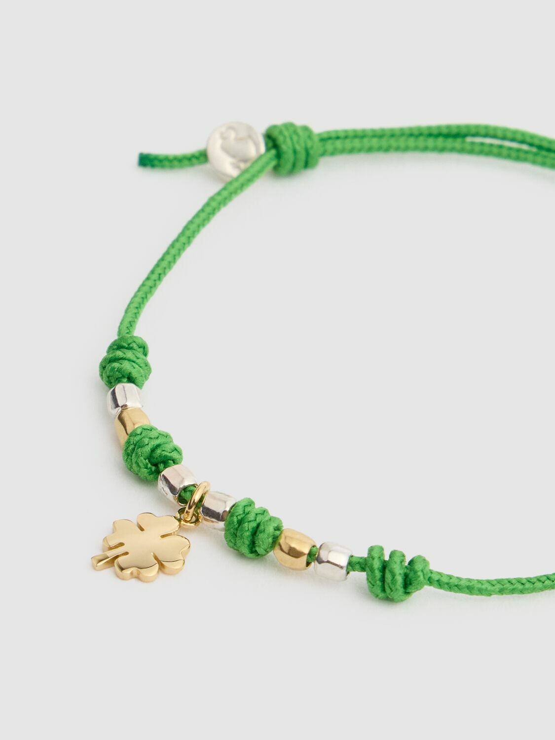 DODO 9kt Clover Charm Sliding Bracelet