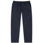 Universal Works Men's Check Wool Pleated Track Pant in Navy