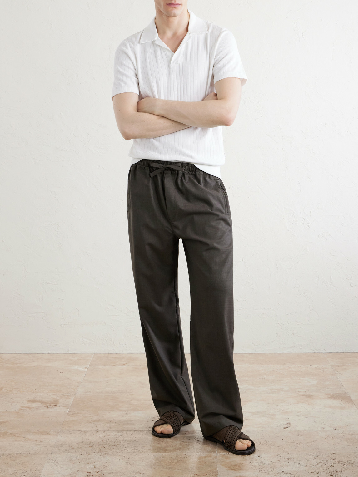 Oliver Spencer - Westcott Open-Collar Organic Cotton Polo Shirt - Neutrals