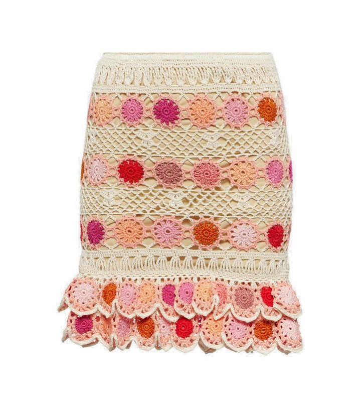 Photo: Anna Kosturova Bouquet floral cotton crochet miniskirt