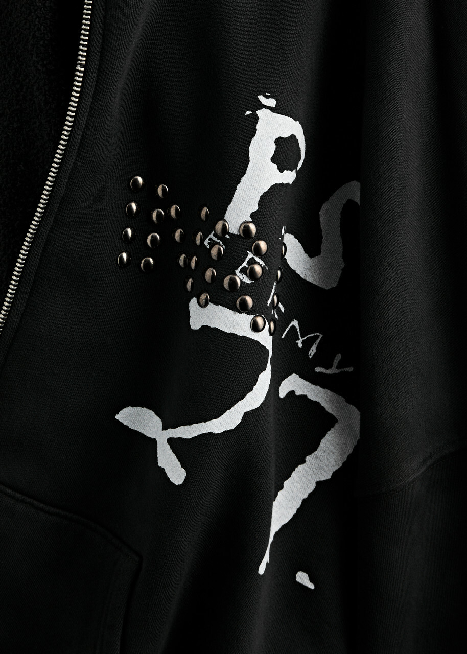 RIVINGTON roi Rebis ロゴ INRI スタッズ コットン スウェット Rivington Roi Rebis Inri Embellished Hooded Cotton