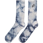 Acne Studios Navy and White Tie-Dye Wardrobe Socks