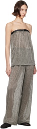 Nanushka Silver & Black Maglie Trousers.