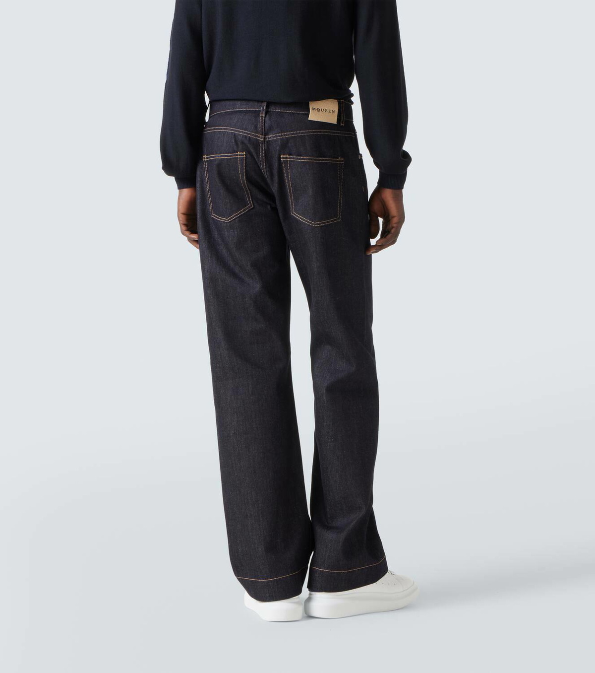 McQueen Mid-rise wide-leg jeans