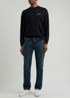 Emporio Armani Logo-embroidered Wool Jumper Navy