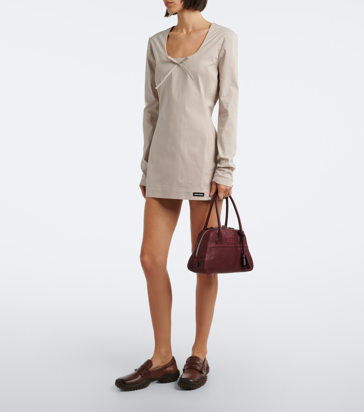 Miu Miu Vivant leather bowling bag