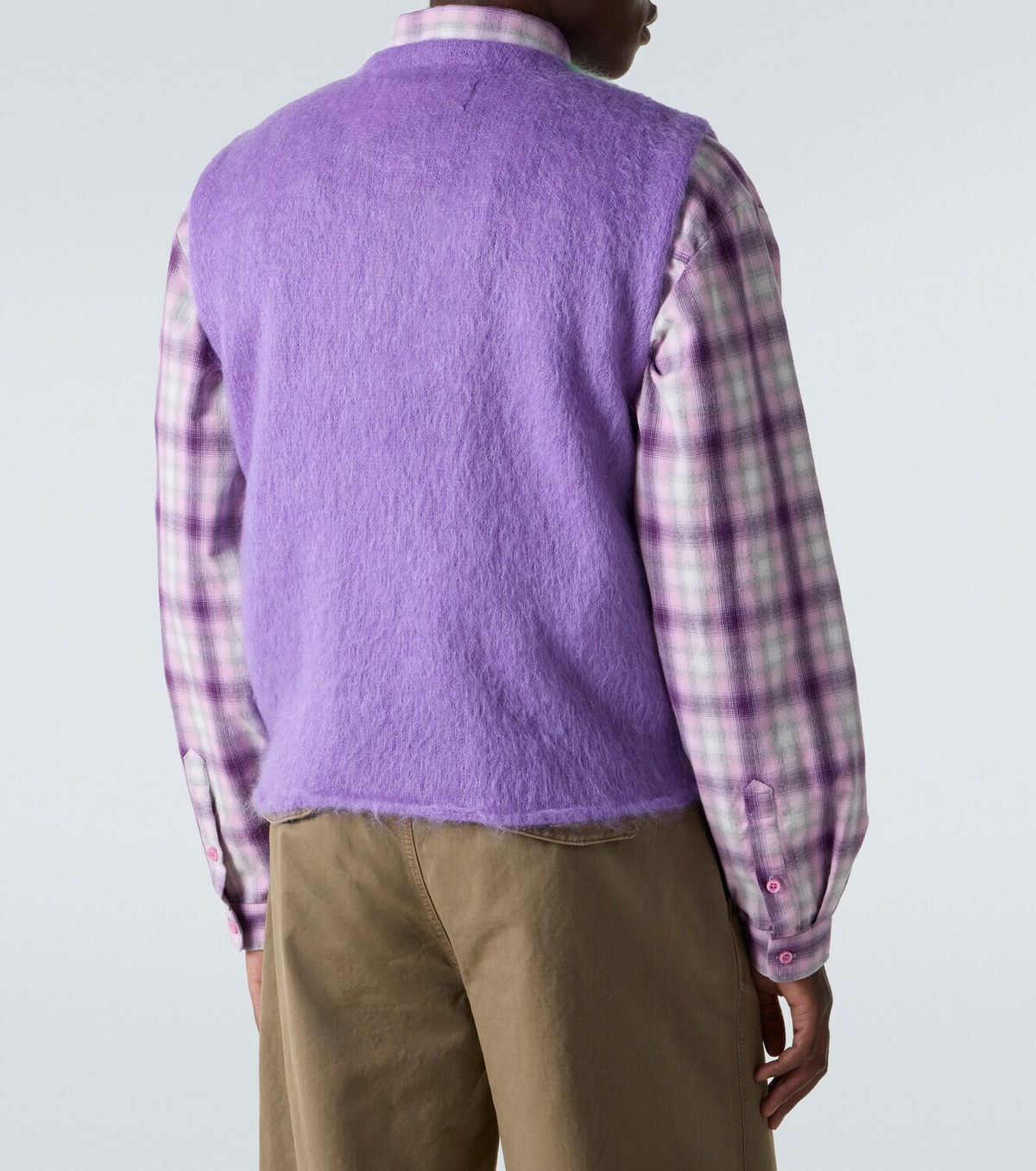 ERL Checked mohair-blend sweater vest