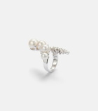Yeprem Pearlescent 18kt white gold ring with diamonds and freshwater pearls