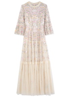 Needle & Thread Dragonfly Garden Embroidered Tulle Gown Cream