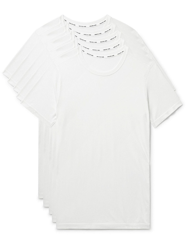 Photo: Hamilton And Hare - Five-Pack Cotton-Jersey T-Shirts - White