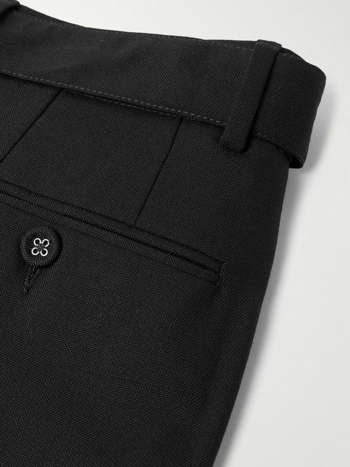 Officine Générale - Hugo Tapered Belted Grain de Poudre Wool Suit Trousers - Black