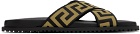 Versace Black & Gold Greca Sandals