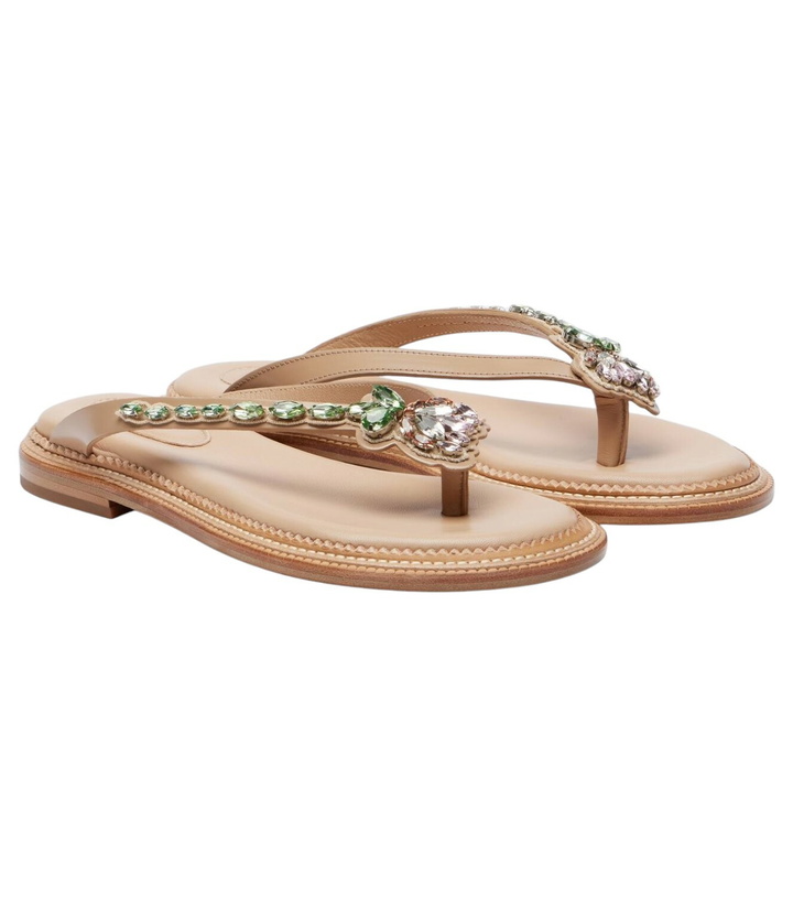 Photo: Simone Rocha Embellished leather thong sandals