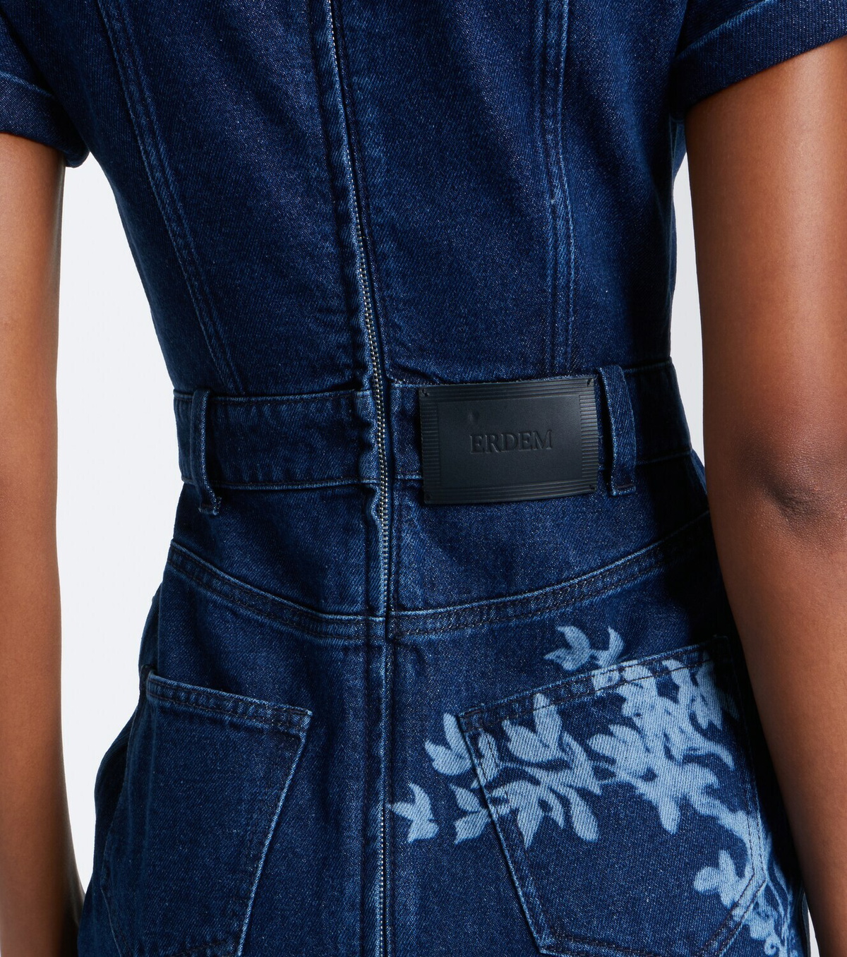 Erdem Printed denim midi dress
