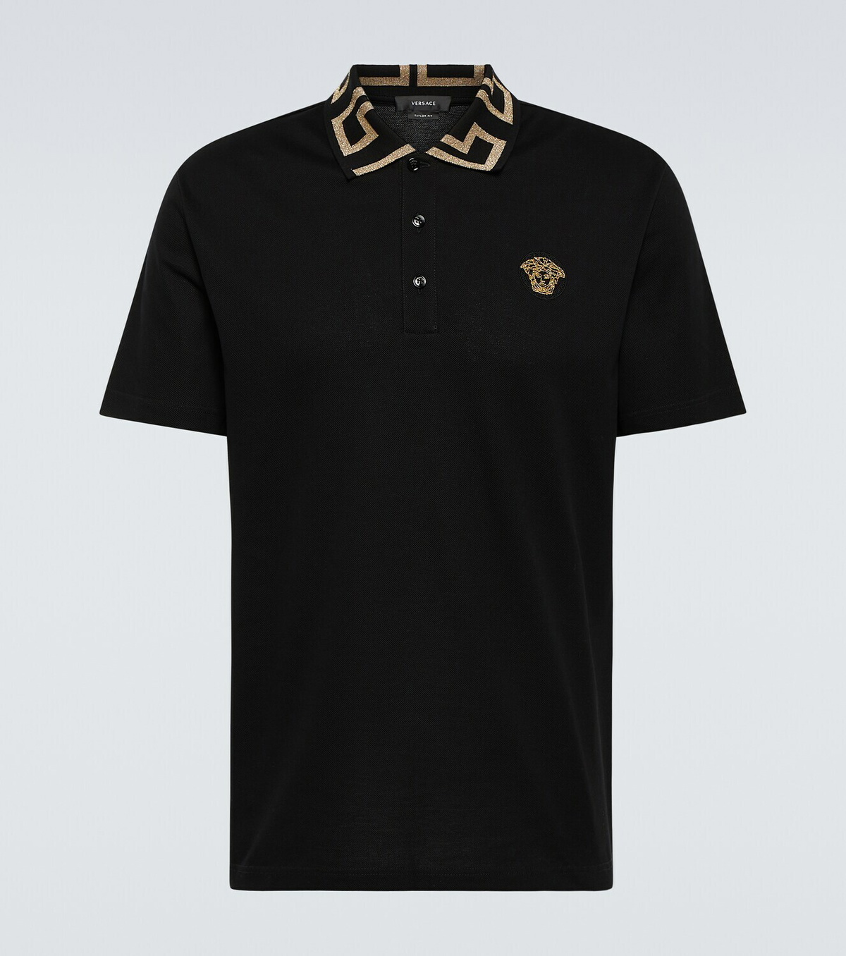 Versace Greca cotton polo top Versace