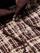Mastermind World - Oversized Checked Cotton, Cashmere and Wool-Blend Tweed Shirt - Brown