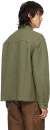 John Elliott Khaki Solid Hemi Shirt