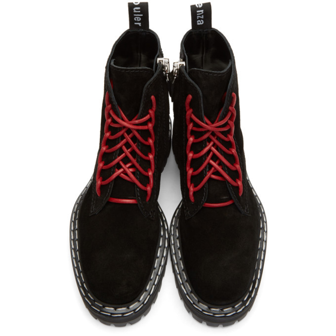 Proenza Schouler Black Suede Lace Up Boots Proenza Schouler