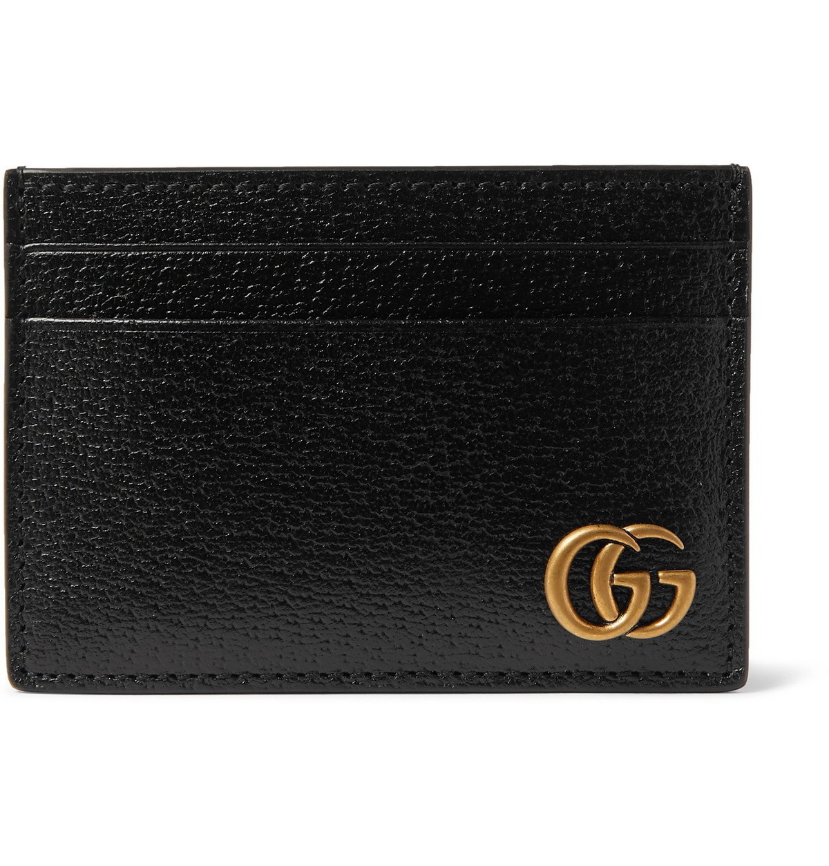 Jumbo GG money clip in black leather