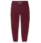Brunello Cucinelli - Tapered Fleece-Back Stretch-Cotton Jersey Sweatpants - Men - Burgundy