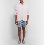 Club Monaco - Baxter Slim-Fit Floral-Print Linen and Cotton-Blend Twill Shorts - Blue