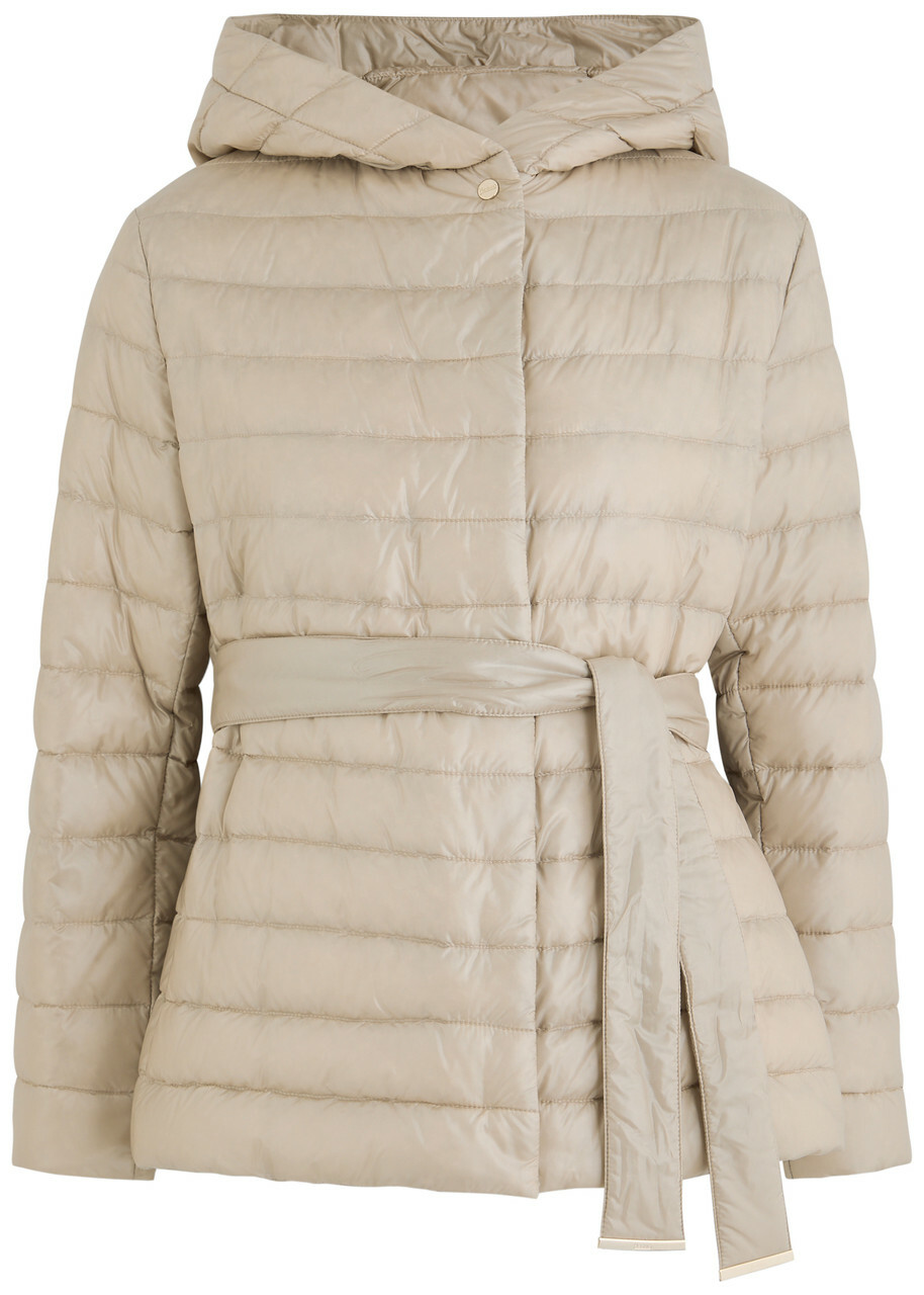 Herno Hooded Quilted Shell Jacket Cream Herno