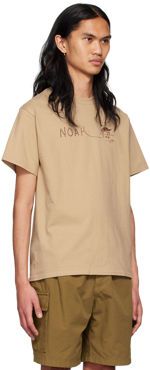 Noah Tan Cotton T-Shirt Noah NYC