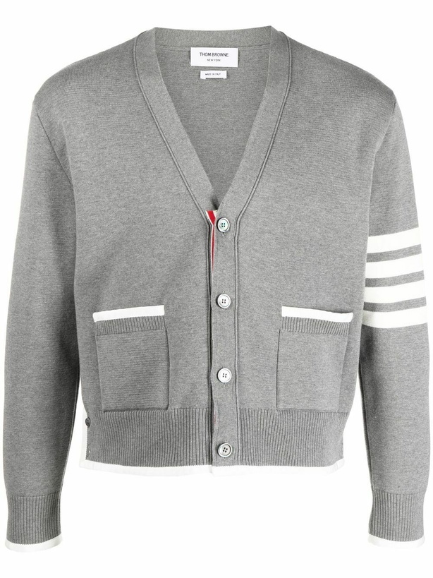 Photo: THOM BROWNE - 4bar Cotton Cardigan