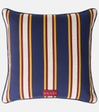 Gucci Logo striped cotton cushion