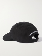 BALENCIAGA - Embroidered Cotton-Twill Baseball Cap - Black