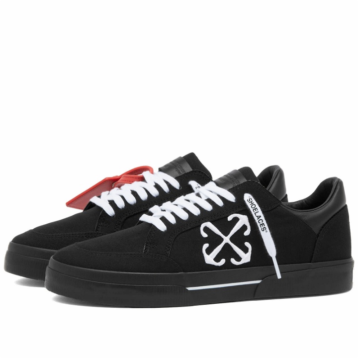 Photo: Off-White Men's Vulcanzied Canvas Sneakers in Black/White